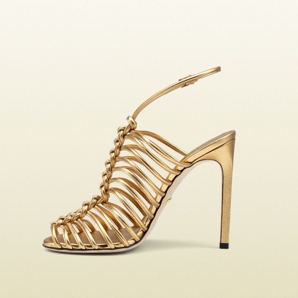 Gucci Angelique Gold Sandals